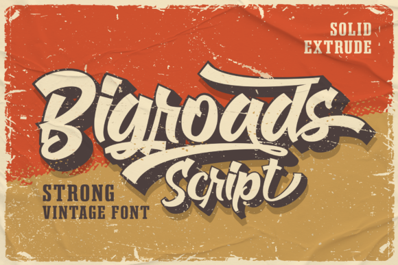 Bigroads Script: A Bold Vintage Typeface for Standout Visual Campaigns